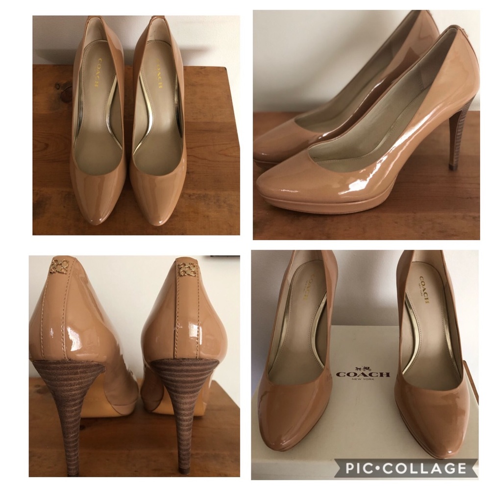 🔴SOLD🔴 EUC! COACH GIOVANNA LIGHT CAMEL PATENT PUMP! - Picture 3 of 5